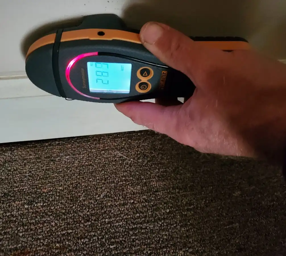 Moisture detection at baseboard during Burst Pipe Cleanup in Ogden
